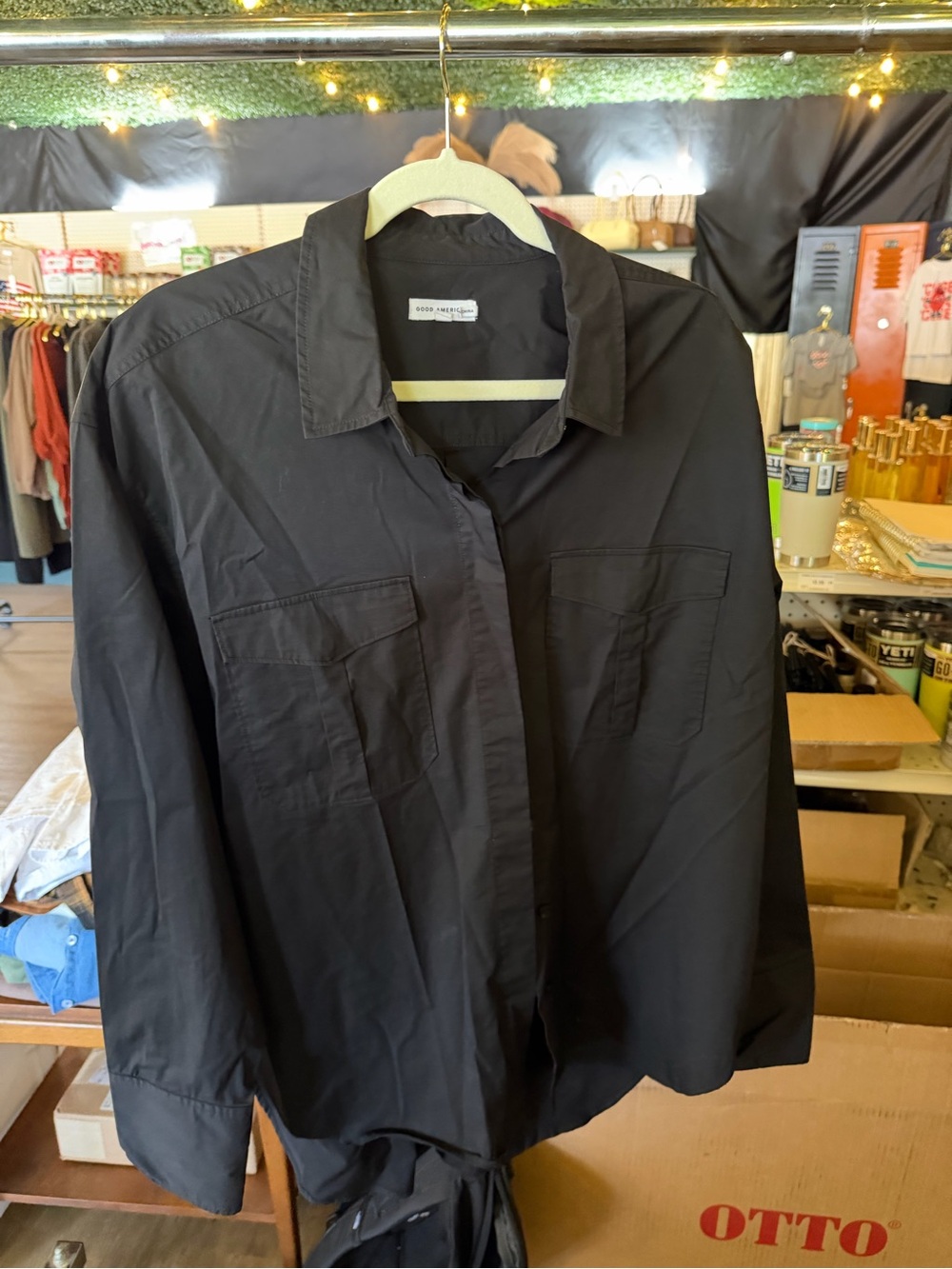 Good American Black Casual Button-Down Shirt (BOX 5)